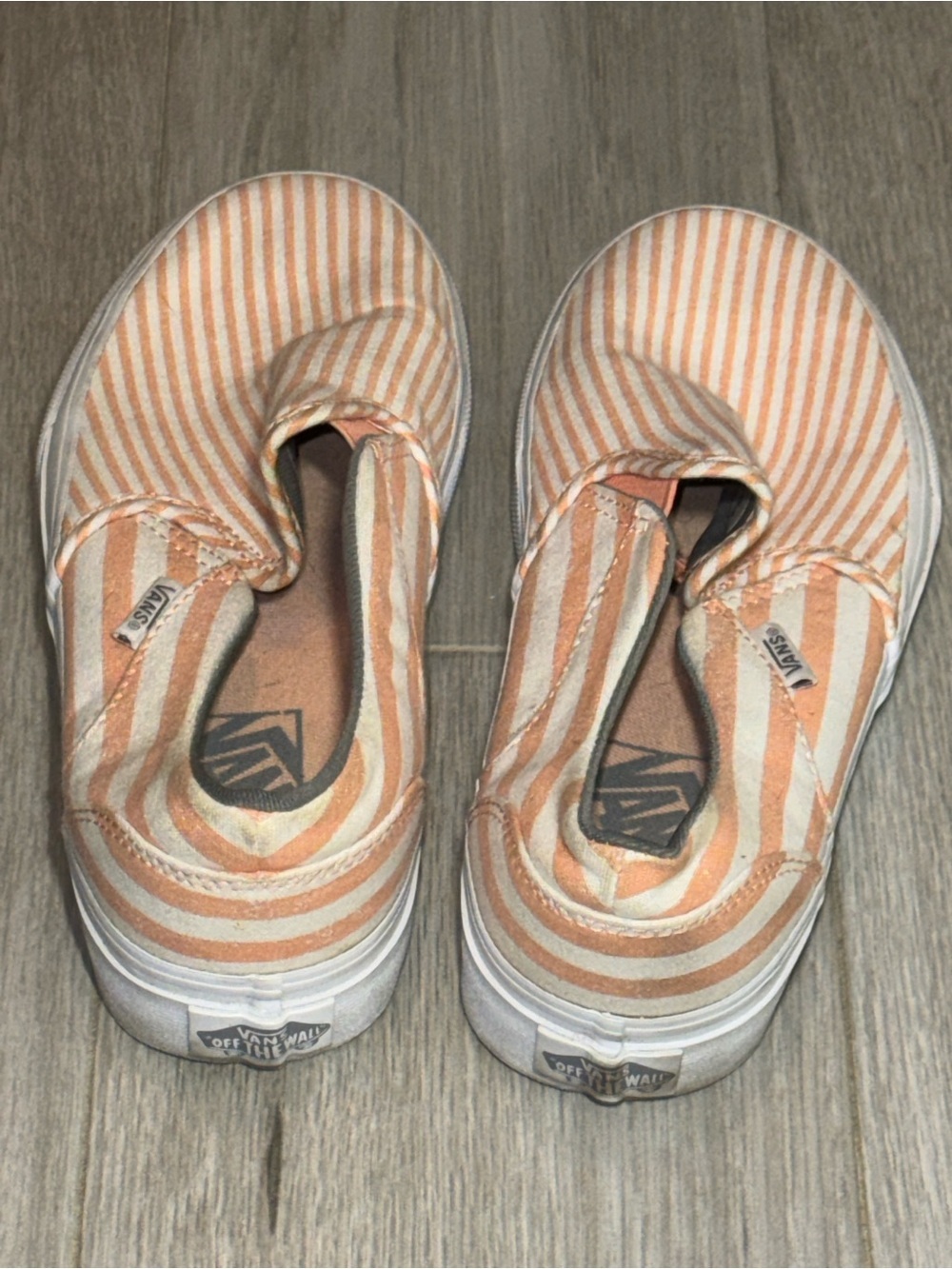 Vans Slip-On Sneakers in Orange & White Stripes - Picture 3 of 8